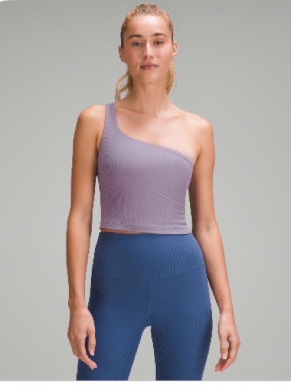 lululemon athletica Asymmetric Ribbed Crop Top in Lavender